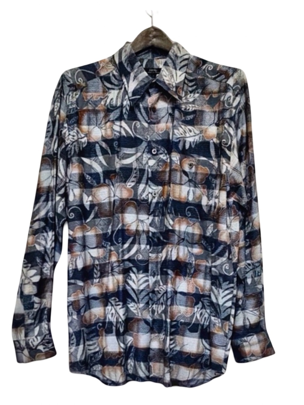 Zanella Men’s Button Down Shirt | Blue | Abstract Luxury | Large | Made in Italy - Picture 14 of 15